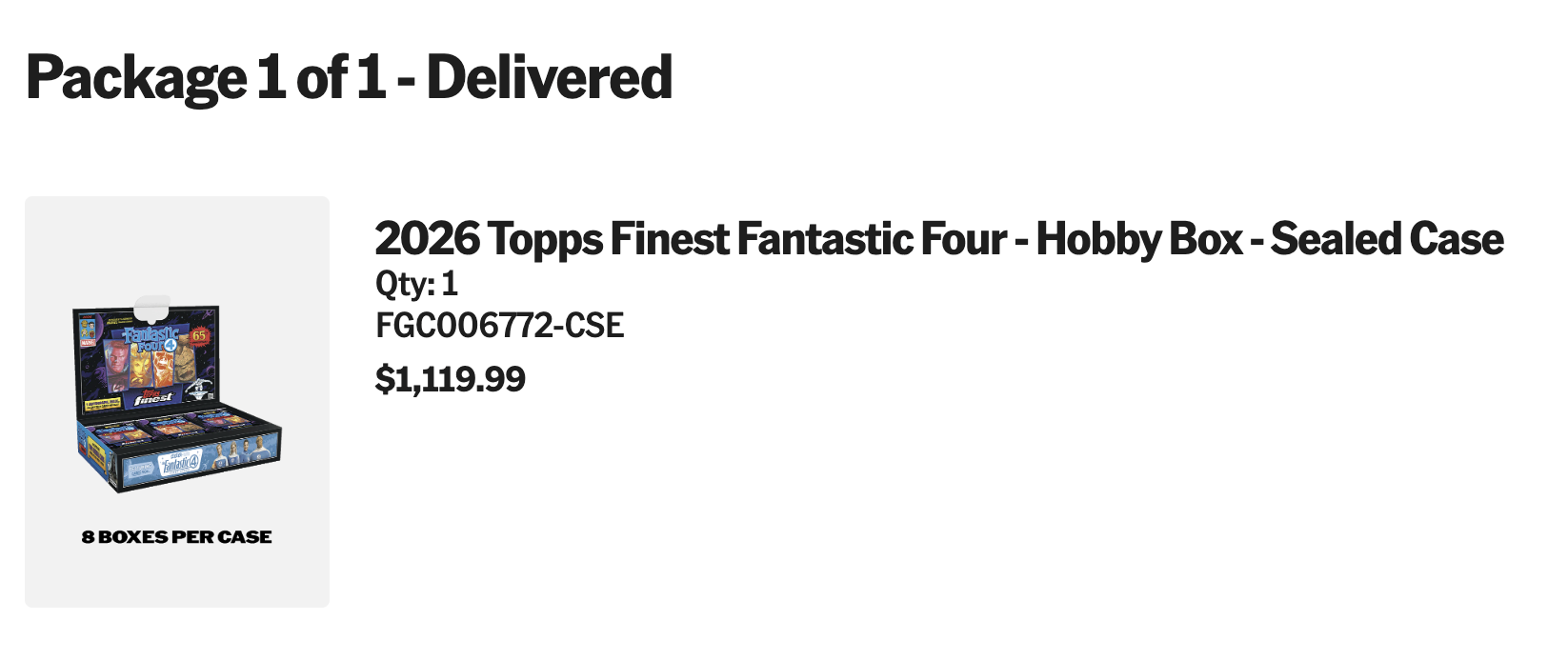 Order confirmation screenshot